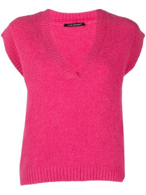 Luisa Cerano ribbed-knit V-neck vest - Pink