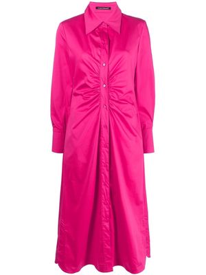 Luisa Cerano ruched-detail shirt dress - Pink