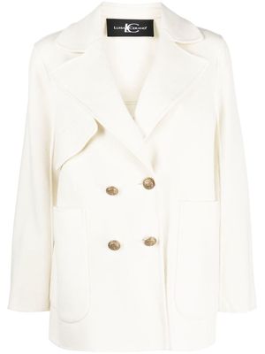 Luisa Cerano side pocket oversized jacket - Neutrals