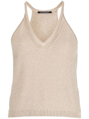 Luisa Cerano sleeveless knit top - Neutrals