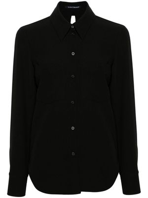 Luisa Cerano straight-point collar crepe shirt - Black