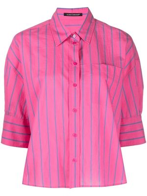 Luisa Cerano stripe-print drop-shoulder shirt - Pink