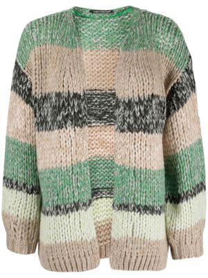 Luisa Cerano striped chunky knit cardigan - Neutrals