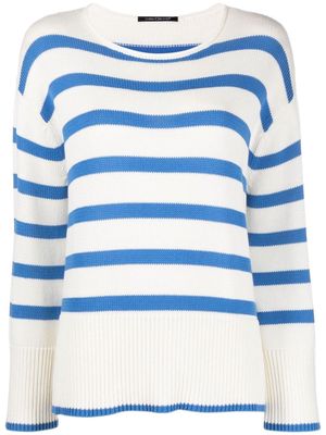 Luisa Cerano striped long-sleeves knit top - Blue