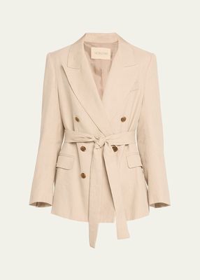 Luisa Double-Breasted Belted Blazer