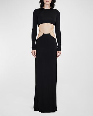 Luisa Low-Rise Chain Cutout Gown