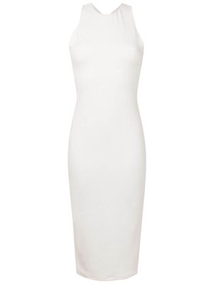 LUIZA BOTTO crossover strap-detail ribbed midi dress - White