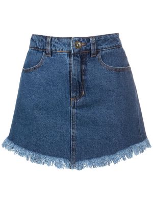 LUIZA BOTTO Destroyed denim mini skirt - Blue