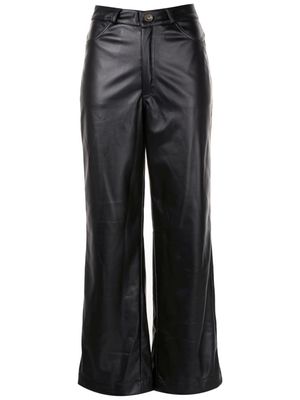 LUIZA BOTTO faux-leather flared trousers - Black