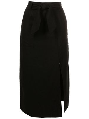 LUIZA BOTTO front-tie fastening skirt - Black