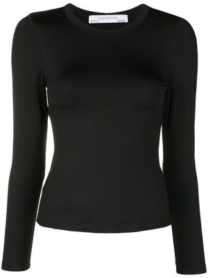 LUIZA BOTTO long-sleeve round-neck T-shirt - Black