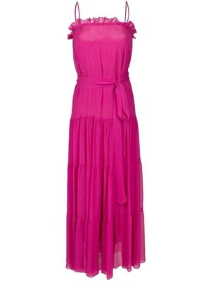 LUIZA BOTTO ruffle-trimmed silk dress - Pink