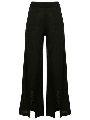 LUIZA BOTTO slit-detail cropped trousers - Black