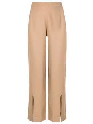LUIZA BOTTO slit-detail cropped trousers - Neutrals