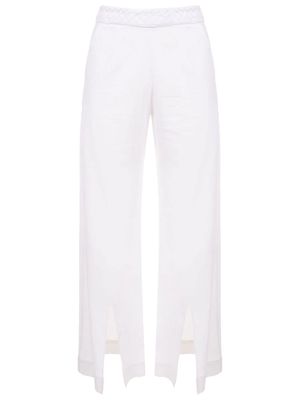 LUIZA BOTTO slit-detail cropped trousers - White