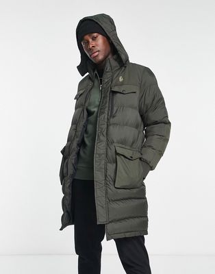 Luke longline hooded jacket in green