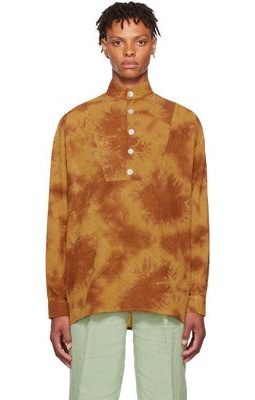 Lukhanyo Mdingi Brown Cotton Shirt