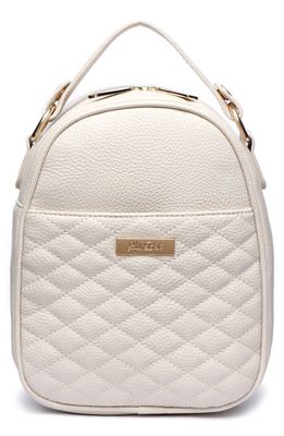 Luli Bebé Monaco Faux Leather Snack Bag in Pearl White