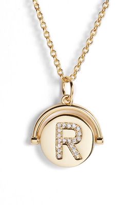 lulu dk Love Letters Spinning Initial Necklace in Gold/R