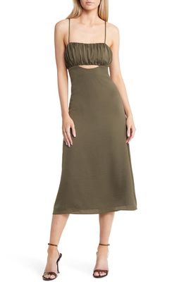 Lulus Cheers with the Best Satin Cocktail Dress in Olive Green