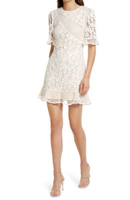 Lulus Floral Embroidered Minidress in White