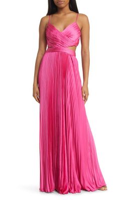 Lulus Got the Glam Pleated Gown in Pink