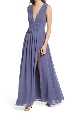 Lulus Heavenly Hues A-Line Gown in Dark Blue