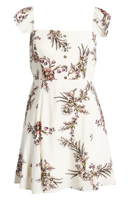 Lulus One Sweet Day Floral Print Gauze Minidress in Cream Floral Print