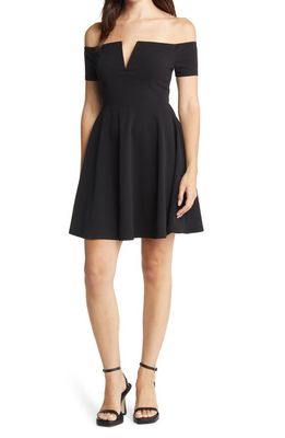 Lulus Play the Party Off-the-Shoulder Cocktail Minidress in Black
