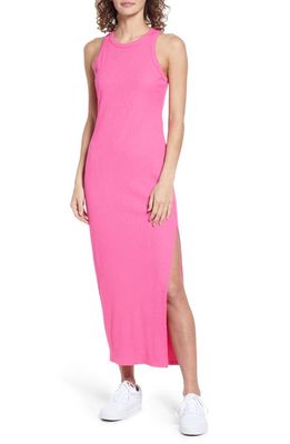 Lulus Ribbed Sleeveless Body-Con Midi Dress in Hot Pink