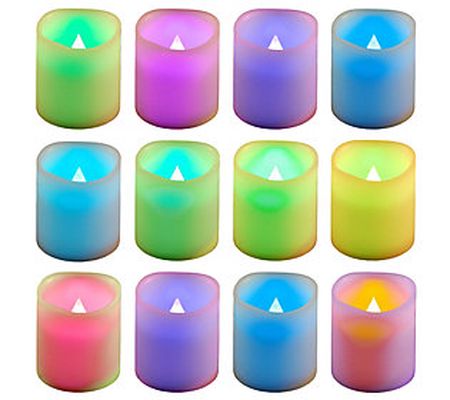 LumaBase 12 Color Changing Flameless Resin Voti ve Candles