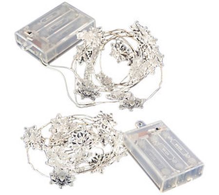 LumaBase 2 Snowflake LED Mini Fairy String Ligh ts with Timer