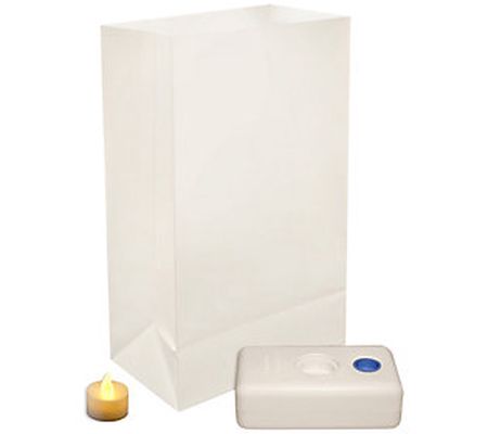 LumaBase Set of 12 Crisp White LED Luminarias