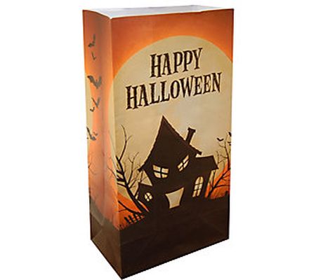 LumaBase Set of 24 Haunted House Luminaria Bags