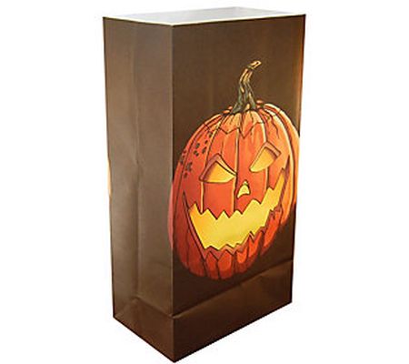 LumaBase Set of 24 Jack O' Lantern Luminaria Ba gs