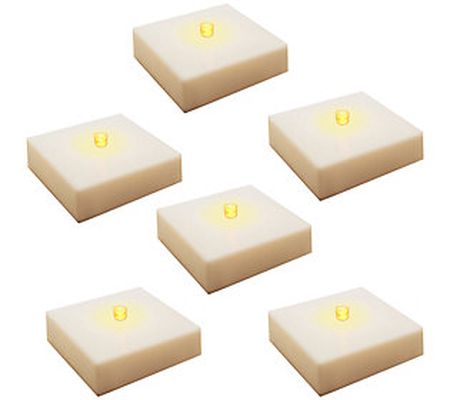 LumaBase Set of 6 Battery Operated LED Lights w ith Timer