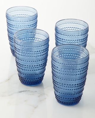 Lumina Blue Highball Glasses, Set of 4
