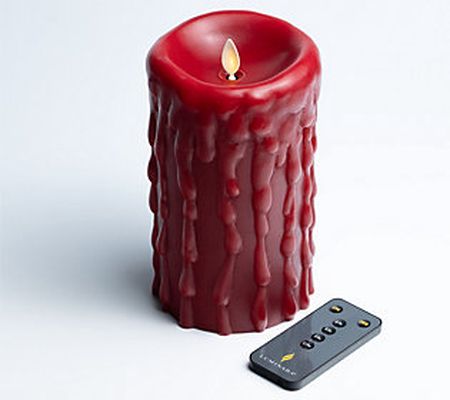 Luminara 7" Heavy Wax Drip Flameless Candle wit h Remote