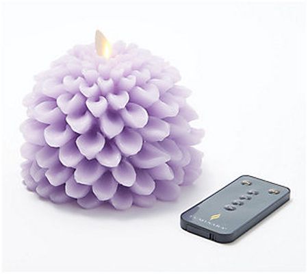 Luminara Dahlia Flower Figural Flameless Candle with Remote