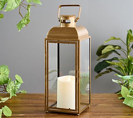 Luminara Indoor/Outdoor 16" Oxford Flameless Metal Lantern
