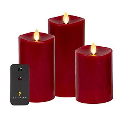 Luminara Set of Three Melted-Top Flameless Cand les