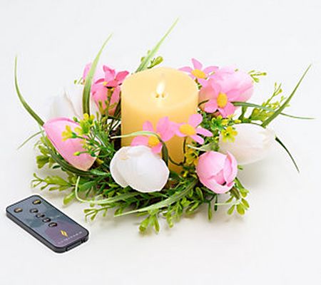 Luminara Tulip Wreath Centerpiece w/4.5" Flameless
