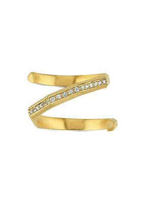 Luminescence 18K Gold & Diamond Brushed Hypnosis Ring