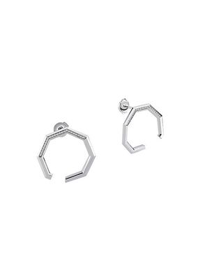 Luminescence 18K White Gold & Diamond Eclipse Earrings