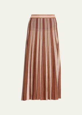 Luminosity Striped Lurex Midi Skirt