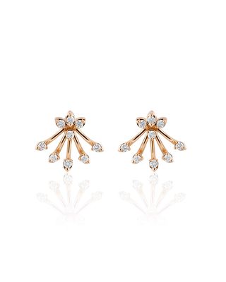 Luminus 18k Pink Gold Diamond Bouquet Earrings