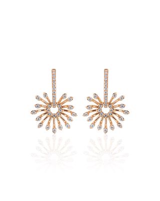 Luminus 18k Pink Gold Stemmed Diamond Drop Earrings