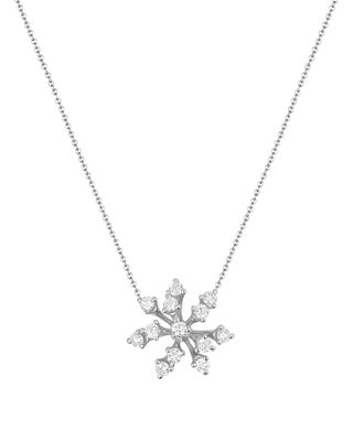Luminus 18k White Gold Diamond Stemmed Pendant Necklace