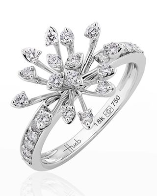 Luminus 18k White Gold Diamond Stemmed Ring