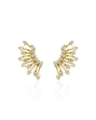 Luminus 18k Yellow Gold Diamond Semicircle Earrings